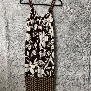 Merona Brown and Cream Summer Dress Xs